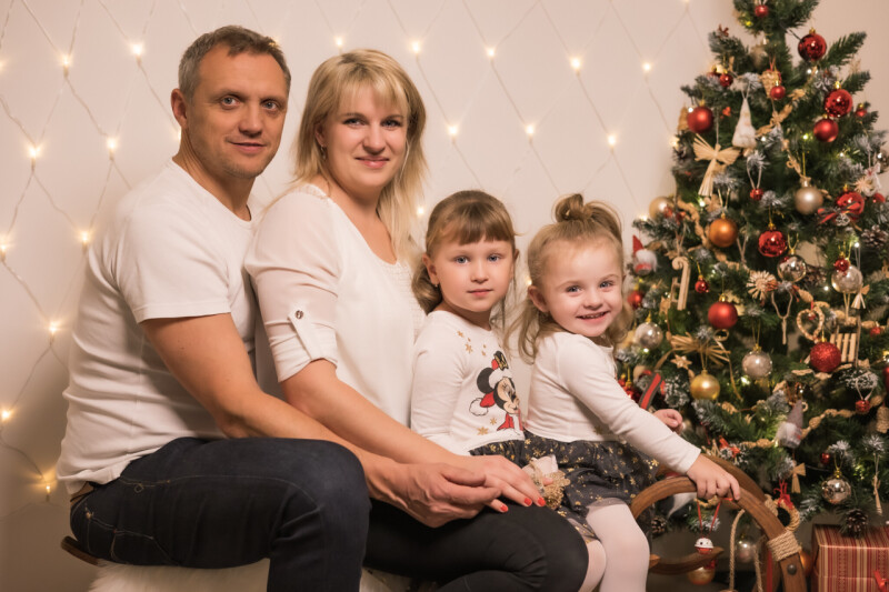 vánoční rodinná fotka